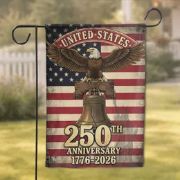 Bald Eagle Liberty Bell 250th Anniversary American Flag 1776-2026 for Veterans Garden Flag