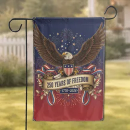 Bald Eagle American Flag 250 Years of Freedom (1776-2026) USA 250th Anniversary Independence Day Garden Flag