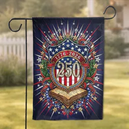 American Flag 250th Anniversary Stained-Glass Emblem 1776-2026 - Independence Day Gift Garden Flag