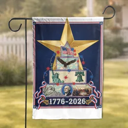 Golden Star Bald Eagle Liberty Bell 1776-2026 - USA 250th Anniversary Patriotic Gift Garden Flag