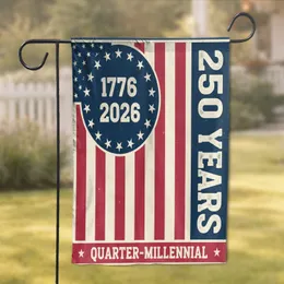 Vintage American Flag 1776-2026 Quarter-Millennial - USA 250th Anniversary Heritage Garden Flag