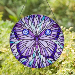 Intricate Tiffany Stained Glass Butterfly - Iridescent Purple Violet Blue Periwinkle Opal Stained Glass Suncatcher
