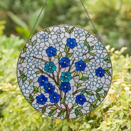 Tiffany Style Stained Glass Floral Blossoms Intricate Translucent Jewel Tone Mosaic Art Stained Glass Suncatcher