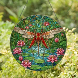 Mosquito Water Lilies Stained Glass Tiffany Jewel Tones - Aquatic Swamp Foliage Art Stained Glass Suncatcher