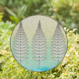 High Contrast White Fern Fronds Tiffany Stained Glass Mosaic Cream Yellow Teal Gradient Stained Glass Suncatcher