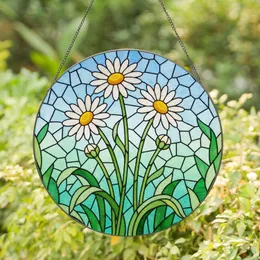 Highly Detailed Daisy Stained Glass Mosaic - Tiffany Style Floral Art Window Accent Stained Glass Suncatcher