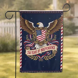 Patriotic Bald Eagle American Flag 1776-2026 - USA 250 Years of Independence Garden Flag