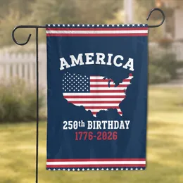 USA Map Flag 1776-2026 - America 250th Birthday Patriotic Border Independence Day Gift Garden Flag