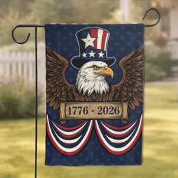 Bald Eagle American Flag 1776-2026 - USA 250th Anniversary Uncle Sam Hat Patriotic Garden Flag
