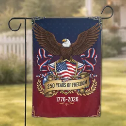 Bald Eagle American Flag 1776-2026 - 250 Years of Freedom USA Anniversary for Veterans Garden Flag