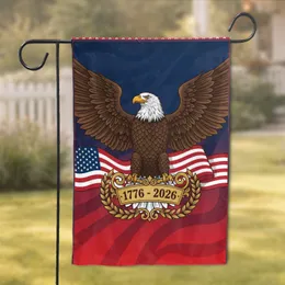 Bald Eagle American Flag 1776-2026 Patriotic - USA 250th Anniversary Gift Garden Flag