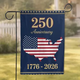 250th Anniversary USA Map Flag 1776-2026 - American Independence Day Celebration Garden Flag