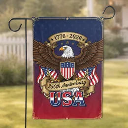 Bald Eagle American Flag 1776-2026 - USA 250th Anniversary Independence Day Gift for Dad Garden Flag