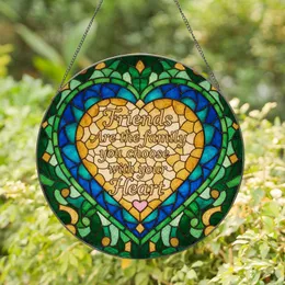 Tiffany Stained Glass Friends Are The Family You Choose Heart Quote Art - Friendship Gift Stained Glass Suncatcher