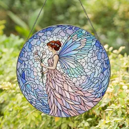 Graceful Stained Glass Fairy Butterfly Wings with Flowers - Tiffany Jewel Tone Home Decor Gift Stained Glass Suncatcher
