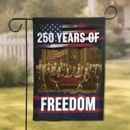 Declaration of Independence Signing Founding Fathers 250 Years of Freedom 1776-2026 Garden Flag