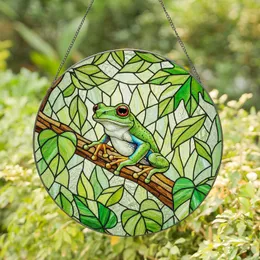 Detailed Red-Eyed Tree Frog Stained Glass Art - Tiffany Style Nature Window Decor Stained Glass Suncatcher