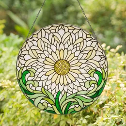 Tiffany Style Daisy Stained Glass Flower - Intricate Floral Mosaic Jewel Tone Art Stained Glass Suncatcher