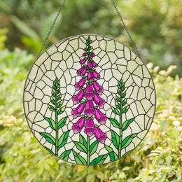 Fuchsia Pink Foxglove Stained Glass Mosaic - Glowing Tiffany Floral Art Design Stained Glass Suncatcher