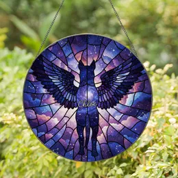 Chloe Angelic Winged Galaxy Tiffany Stained Glass Cosmic Clouds Stars Home Gift Stained Glass Suncatcher