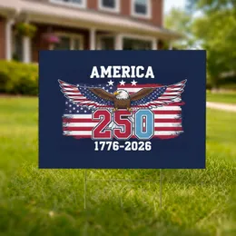 Bald Eagle American Flag 250th Anniversary 1776-2026 - USA Independence Day Decor Yard Sign