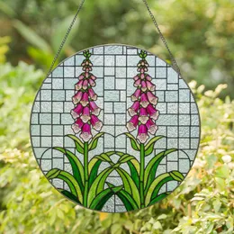 Foxglove Flowers Stained Glass Art - Botanical Garden Tiffany Style Window Decor Stained Glass Suncatcher