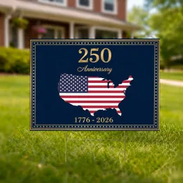 Patriotic USA 250th Anniversary American Flag Map 1776-2026 Yard Sign