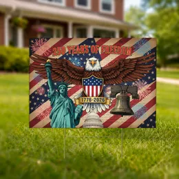 Bald Eagle American Flag 1776-2026 USA 250th Anniversary Freedom Celebration Yard Sign