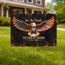 Bald Eagle American Flag We The People - USA 250th Anniversary 1776-2026 Patriotic Yard Sign