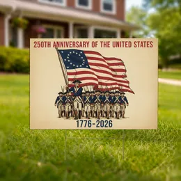 Colonial Soldiers 13 Star Betsy Ross Flag 1776-2026 - USA 250th American Anniversary Yard Sign
