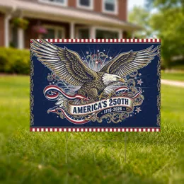 Bald Eagle American Flag 1776-2026 - USA 250th Anniversary Patriotic Gift for Veterans Yard Sign