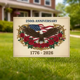 Bald Eagle American Flag 1776-2026 - USA 250th Anniversary Freedom Celebration Yard Sign