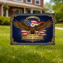 Bald Eagle American Flag 1776-2026 "One Nation Under God" - USA 250th Anniversary Yard Sign