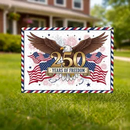 Bald Eagle American Flag 250 Years of Freedom - USA 250th Anniversary (1776-2026) Yard Sign