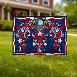 Bald Eagle Stained Glass 1776-2026 - USA 250th Anniversary Independence Day Gift for Veterans Yard Sign
