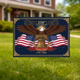 Bald Eagle American Flag Liberty Bell 1776-2026 - USA 250th Anniversary Independence Day Yard Sign
