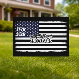 We The People Distressed American Flag 1776-2026 - USA 250th Anniversary Celebration Decor Yard Sign