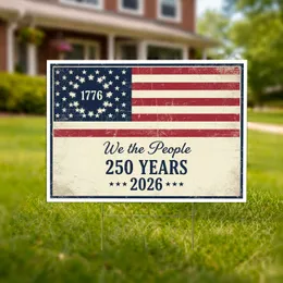 We The People Distressed Flag 1776-2026 - USA 250th Anniversary Patriotic Gift for Veterans Yard Sign