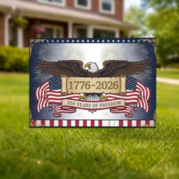 Bald Eagle American Flag 1776-2026 - USA 250 Years of Freedom Anniversary Yard Sign