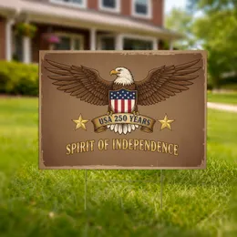 Bald Eagle American Flag Shield 1776-2026 - USA 250 Years Spirit of Independence Yard Sign