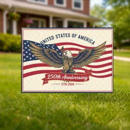 Bald Eagle American Flag Statue of Liberty 1776-2026 USA 250th Anniversary Independence Day Yard Sign