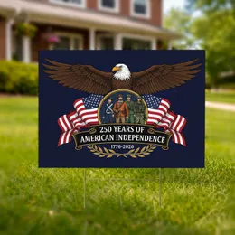 Bald Eagle American Flag 1776-2026 USA 250th Anniversary Independence Historical Figures Yard Sign