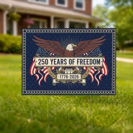 Bald Eagle American Flag 1776-2026 - USA 250th Anniversary Independence Day Gift for Dad Yard Sign