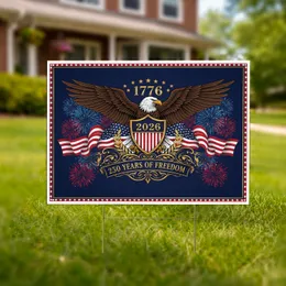 Bald Eagle American Flag 1776-2026 - USA 250th Anniversary Independence Day Gift for Veterans Yard Sign