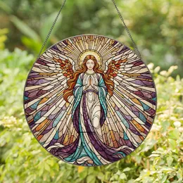 Praying Angel Stained Glass Art - Celestial Mosaic Sunrays Divine Home Decor Gift Stained Glass Suncatcher