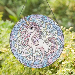 Baby Unicorn Opalescent Stained Glass Dream Mosaic - Tiffany Style Pastel Starcatcher Gift Stained Glass Suncatcher