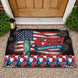 Statue of Liberty American Flag Fireworks Balloons 1776-2026 Independence Day Doormat
