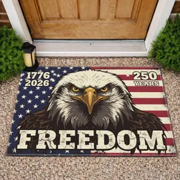 Bald Eagle American Flag 1776-2026 - USA 250th Anniversary Distressed Freedom Art Doormat