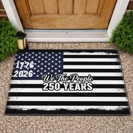 We The People Distressed American Flag 1776-2026 - USA 250th Anniversary Celebration Decor Doormat