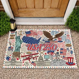 USA 250 Patriotic Collage - Eagle Flag Liberty Bell 250th Anniversary 1776-2026 Doormat